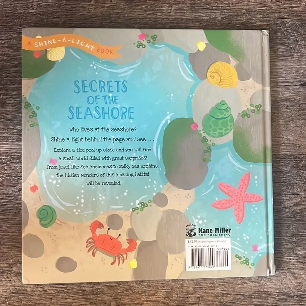 Usborne Secrets of the Seashore Shine-A-Light Kids Ocean Hardcover Book